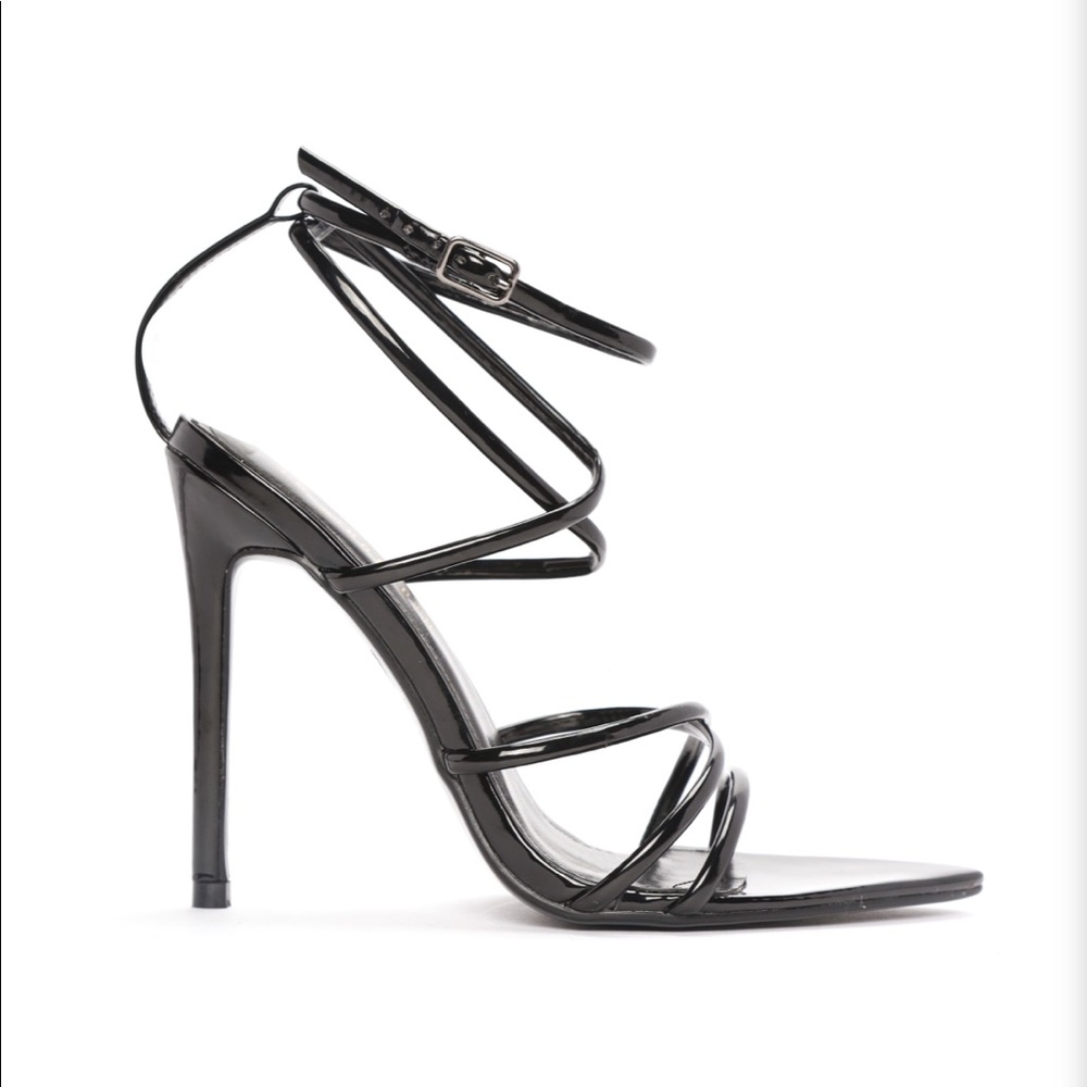 Black strappy heels
